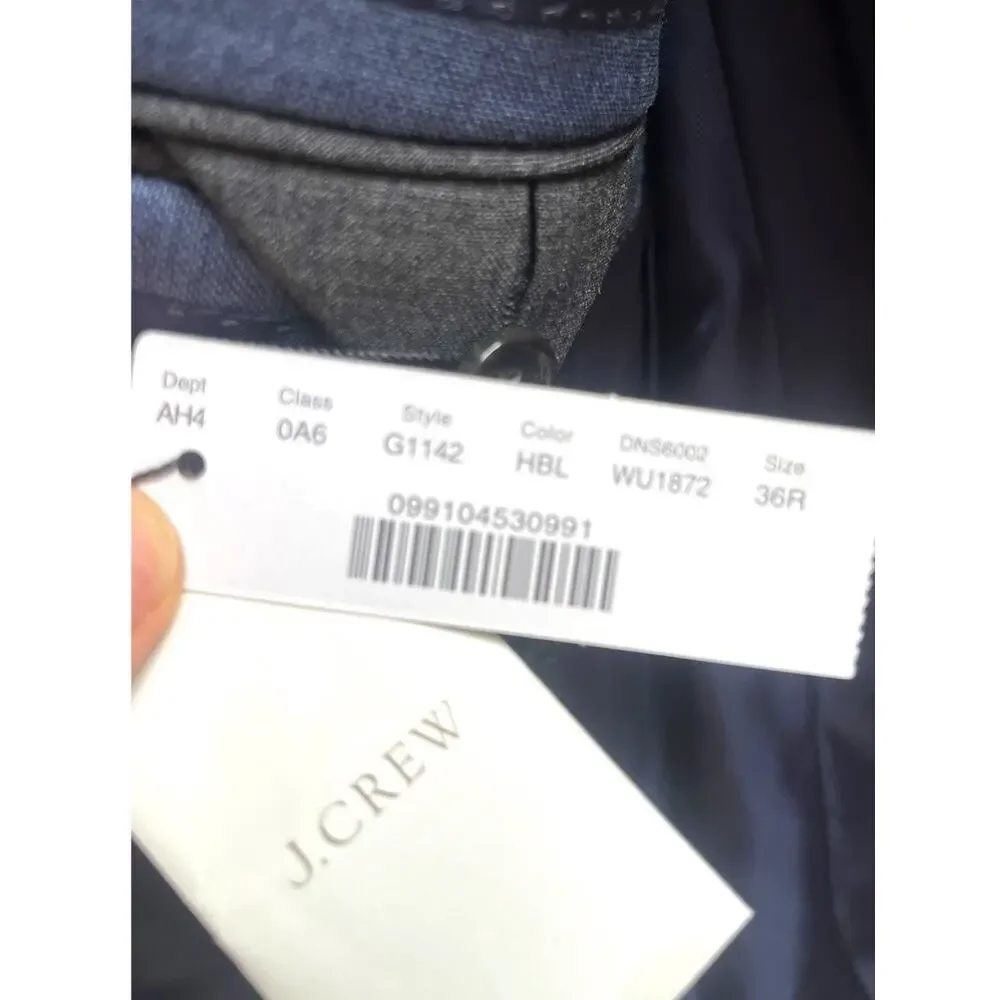 J Crew LUDLOW Slim-fit Suit Jacket, Italian Wool | Mens 36R, Heather Blue NWT